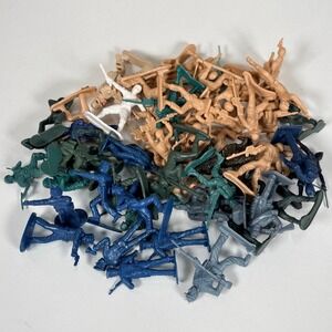 Mixed Lot 50+ Plastic Toy Soldiers Green Army Men Police Ninjas Civil War